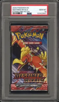 PSA Grade 10 Pokemon Destined Rivals Booster Pack Ethan and Ho-Oh - Image 1