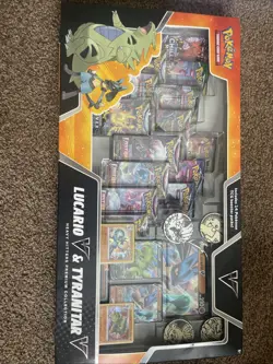 Pokemon TCG Lucario V & Tyranitar V Heavy Hitters Premium Collection NEW - Image 1