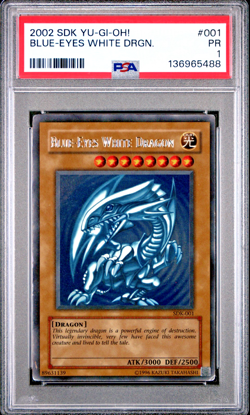PSA 1 SDK-001 Blue-Eyes White Dragon 2002 Yugioh Starter Deck Kaiba - Image 1
