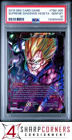 2018 DRAGON BALL SUPER DBS #TB2-005 SUPREME SHOWDOWN VEGETA SR PSA 10 - Image 1