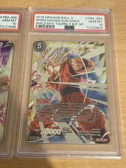 Dragon Ball Supreme Showdown Vegeta & Son Goku TB2-005 TB2-002 SPR PSA 10 CARD - Image 3