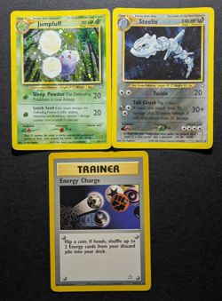 Pokemon Lot 3 English Neo Genesis Cards Steelix, Jumpluff Holo and Rare Vintage - Image 1