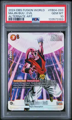 2024 DRAGON BALL SUPER ALTERNATE ART #FB04-093 MAJIN BUU : EVIL PSA 10 - Image 1