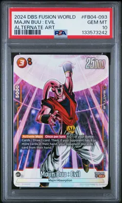 2024 DRAGON BALL SUPER ALTERNATE ART #FB04-093 MAJIN BUU : EVIL PSA 10 - Image 1
