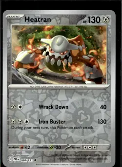 Pokemon Heatran 068/131 Prismatic Evolutions Reverse Holo Uncommon 3 Card Lot - Image 1