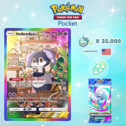 Pokemon TCG Pocket - Indeedee ex Rainbow Card (English) - Image 1