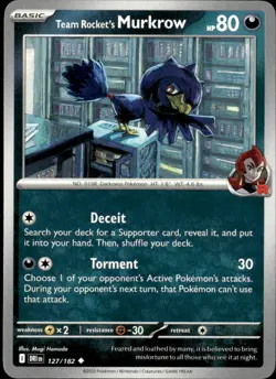 Pokemon Team Rocket’s Murkrow 127/182 Destined Rivals Non Holo 2 Card Lot - Image 1