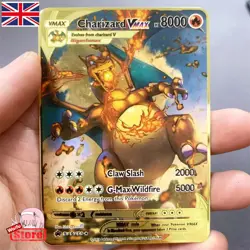 Pokemon Card Charizard VMAX Pokemon Gold Metal Card - CARTA IN METALLO TCG - Image 1