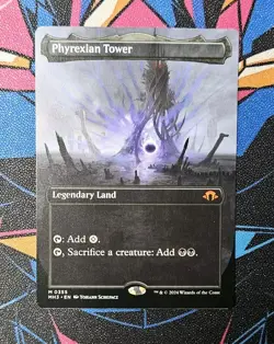 Phyrexian Tower NM Borderless Modern Horizons 3 MH3 Unplayed Magic The Gathering - Image 1
