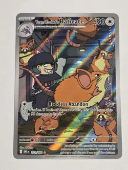 Team Rocket's Raticate 202/182 Illustration Rare Pokemon Destined Rivals IR Mint - Image 1