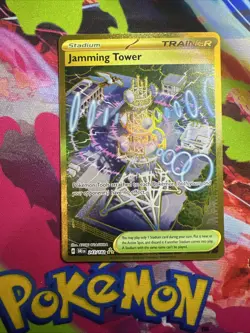 Jamming Tower 243/182 Gold Hyper Rare SV10 Destined Rivals Pokemon Card - Image 1