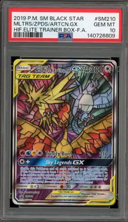 Pokemon Moltres & Zapdos & Articuno GX Hidden Fates ETB FA Promo SM210 PSA 10 - Image 1