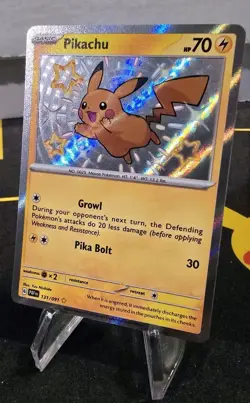 Pokemon Pikachu TCG Holo Shiny Rare Card Paldean Fates 131/091 LP - Image 2