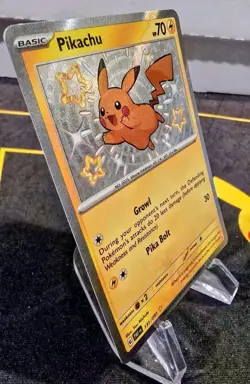 Pokemon Pikachu TCG Holo Shiny Rare Card Paldean Fates 131/091 LP - Image 3