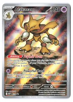 Alakazam 009 - ME01: Mega Evolution POKEMON CENTER Stamped Promo Holo NM - Image 1