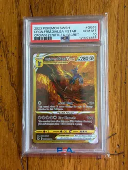 Pokemon SWSH Crown Zenith Secret #GG68 Origin Forme Dialga Vstar PSA 10 - Image 1