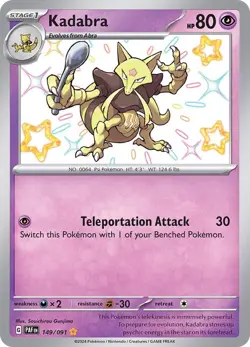 Kadabra 149/091 Pokemon Card TCG Paldean Fates Shiny Rare NM - Image 1