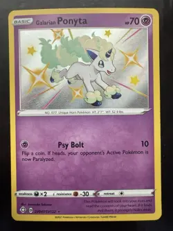 Pokemon Galarian Ponyta SV047/SV122 Shining Fates: Shiny Vault Holo (NM) - Image 1