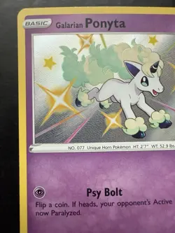 Pokemon Galarian Ponyta SV047/SV122 Shining Fates: Shiny Vault Holo (NM) - Image 2
