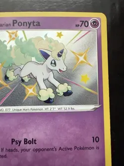 Pokemon Galarian Ponyta SV047/SV122 Shining Fates: Shiny Vault Holo (NM) - Image 3