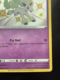 Pokemon Galarian Ponyta SV047/SV122 Shining Fates: Shiny Vault Holo (NM) - Image 5
