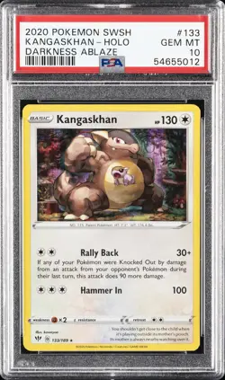 2020 POKEMON SWORD & SHIELD DARKNESS ABLAZE #133 KANGASKHAN-HOLO PSA 10 - Image 1