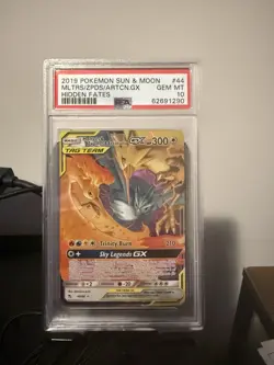 2019 Pokemon Sun and Moon Moltres, Zapdos, Articuno GX 44/68 PSA 10 - Image 1