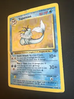 Pokemon TCG - Vaporeon 1st Edition Holo Rare 12/64 - Jungle (1999) - Image 3