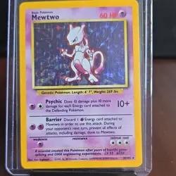 Pokemon Mewtwo Base Set 10/102 Holo Rare 60 HP Wizards 1999 Psychic Card - Image 1