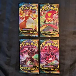 Pokemon Darkness Ablaze - 4x Booster Packs - Art Set - Factory Sealed - Image 1