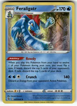 Feraligatr 057/264 SWSH08: Fusion Strike NM Pokemon Card TCG - Image 1