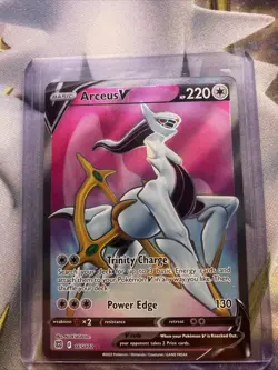 Pokemon TCG Arceus v 165/172 SWSH Brilliant Stars Ultra Rare Card NM Condition - Image 1