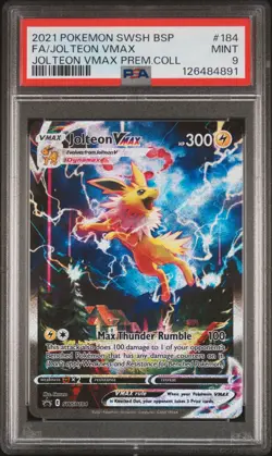 2021 POKEMON SWSH BLACK STAR PROMO #184 FULL ART/JOLTEON VMAX PSA 9 - Image 1