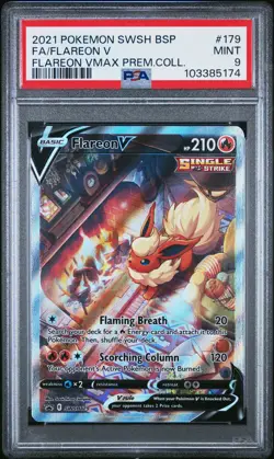 2021 POKEMON SWSH BLACK STAR PROMO #179 FULL ART/FLAREON V PSA 9 - Image 1