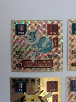 Lot X4 pokemon stickers Amada 1996 Hyper sticker collection 1 gold - Image 2