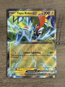 Tapu Koko EX 051/159 Double Rare Pokemon TCG Journey Together JTG Half Art Holo - Image 1