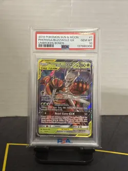 2019 Pokemon Sun & Moon Phermsa/Buzzwole GX Unbroken Bonds #1 PSA 10 - Image 1
