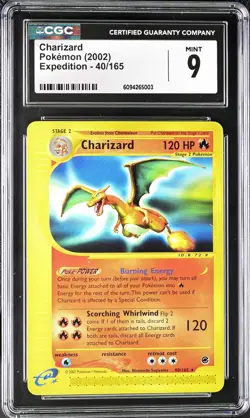 CGC 9 MINT Charizard 2002 Expedition 40/165 Pokemon Card psa - Image 1