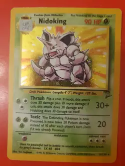 Pokemon TCG: 1999 Nidoking 11/130 Base Set 2 Holo Rare LP - Image 1