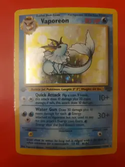 Pokemon TCG: 1999 Vaporeon 12/64 Jungle Set Holo Rare LP - Image 1