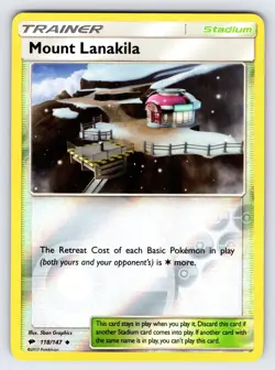 Mount Lanakila 118/147 S&M Burning Shadows Pokemon Card TCG Reverse Holo - Nm - Image 1