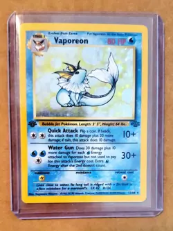 1ST EDITION VAPOREON Jungle Holo Vintage Pokemon TCG WOTC 12/64 Pokemon First! - Image 3