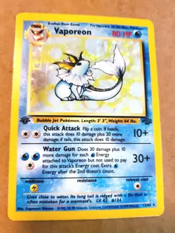 1ST EDITION VAPOREON Jungle Holo Vintage Pokemon TCG WOTC 12/64 Pokemon First! - Image 5