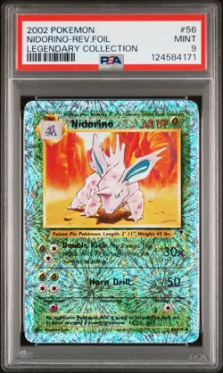 2002 POKEMON LEGENDARY COLLECTION #56 NIDORINO-REVERSE FOIL PSA 9 - Image 1