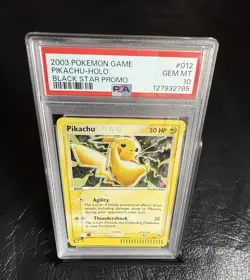 PSA 10 2003 POKEMON GAME Pikachu-HOLO 012 Black Star Promo - Image 1