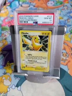 2003 Pokemon Game Pikachu Holo #012 Black Star Promo 2003 PSA 10 GEM MINT - Image 3