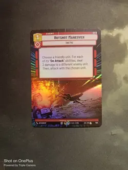 STAR WARS UNLIMITED TCG JTL: HYPERSPACE FOIL RARE CARD: HOTSHOT MANEUVER - Image 1