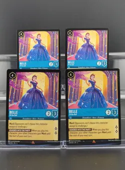 Disney Lorcana Belle - Of the Ball 158/204 Shimmering Skies Rare 4 Cards - Image 1