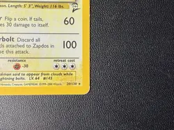 Pokemon TCG Zapdos Base Set 2 Holo Unlimited Rare Card 20/130 MP - Image 3