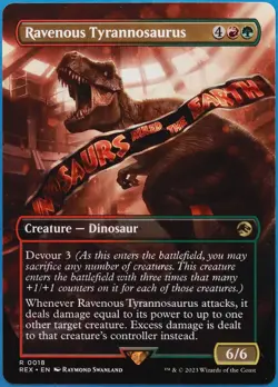 Ravenous Tyrannosaurus Jurassic World NM Red Green Rare CARD (510159) ABUGames - Image 1
